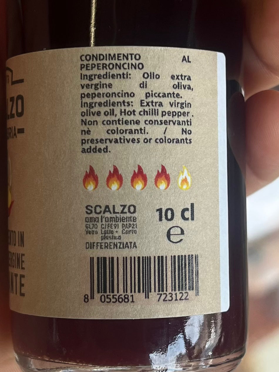 Condimento in extra vergine piccante
