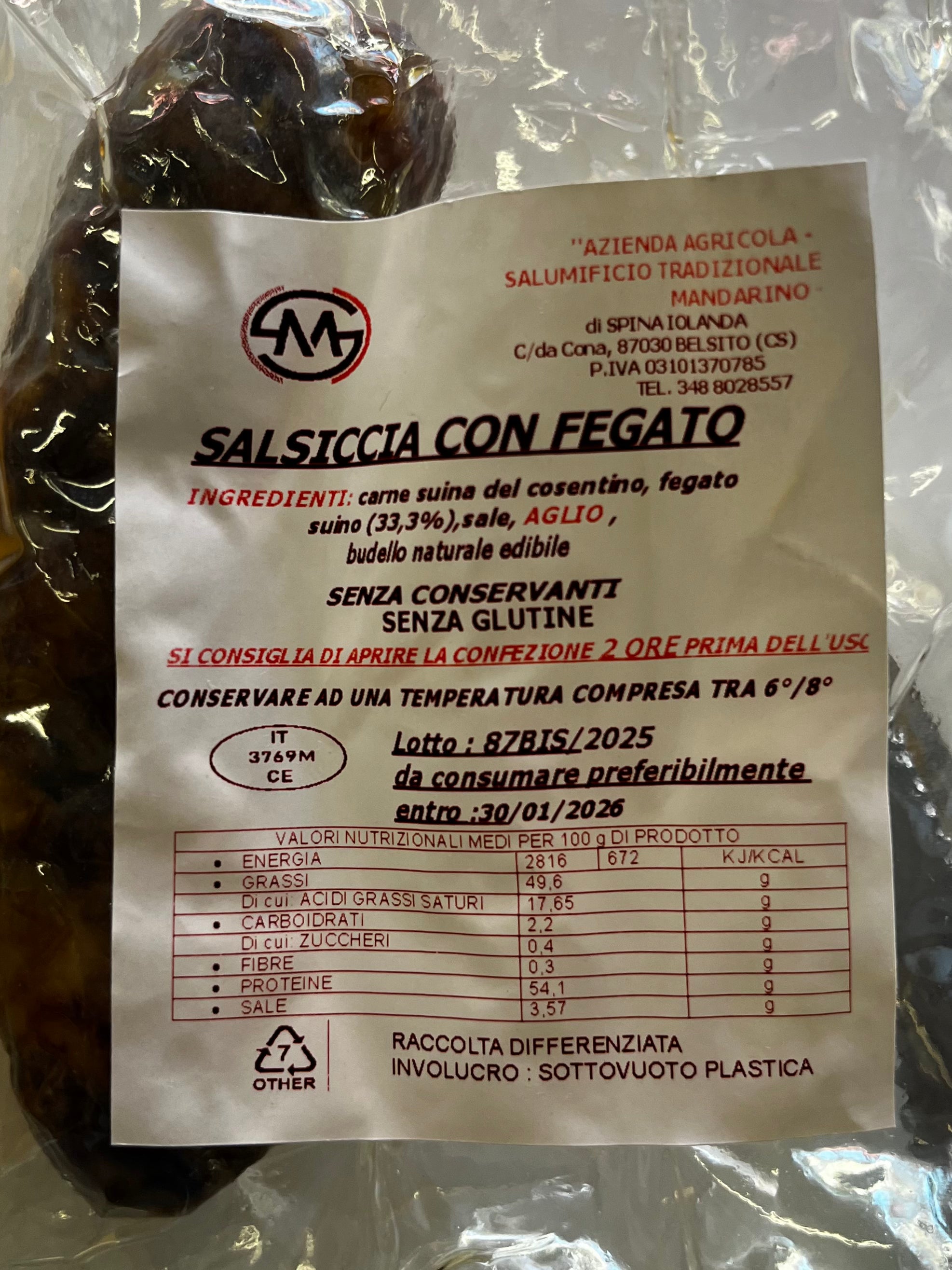 Salsiccia con fegato