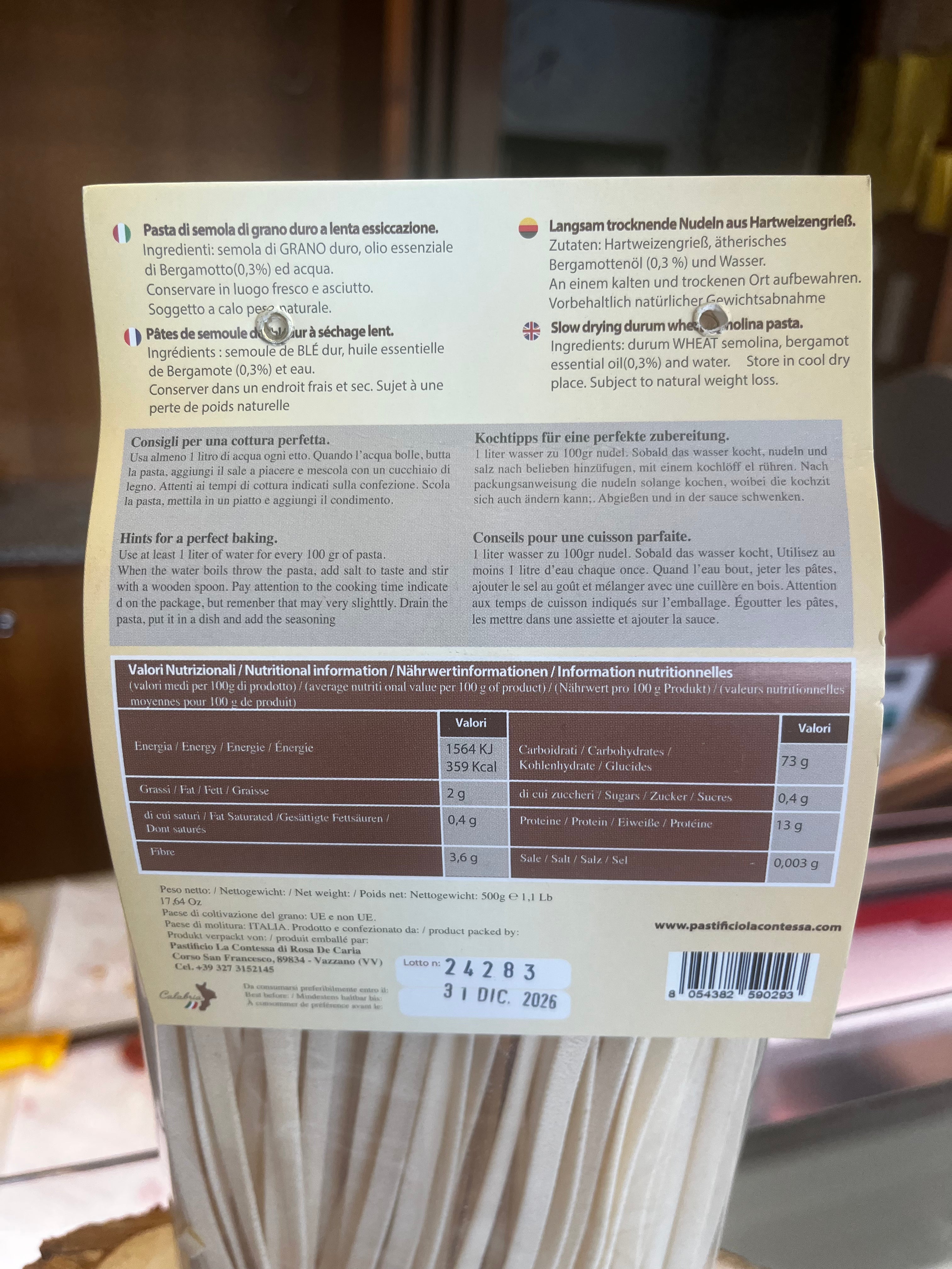 Tagliatelle al Bergamotto