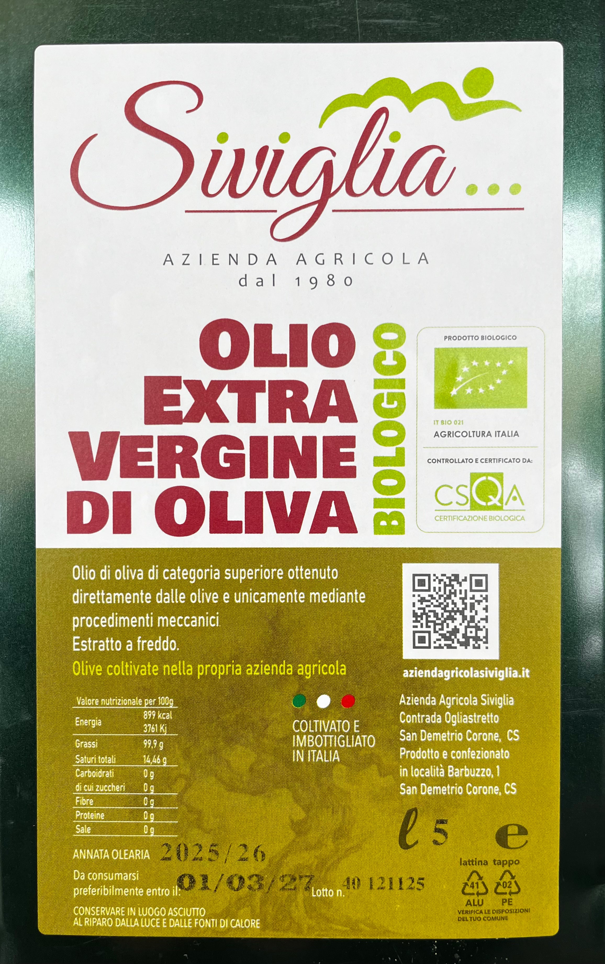 Olio Extravergine di Oliva