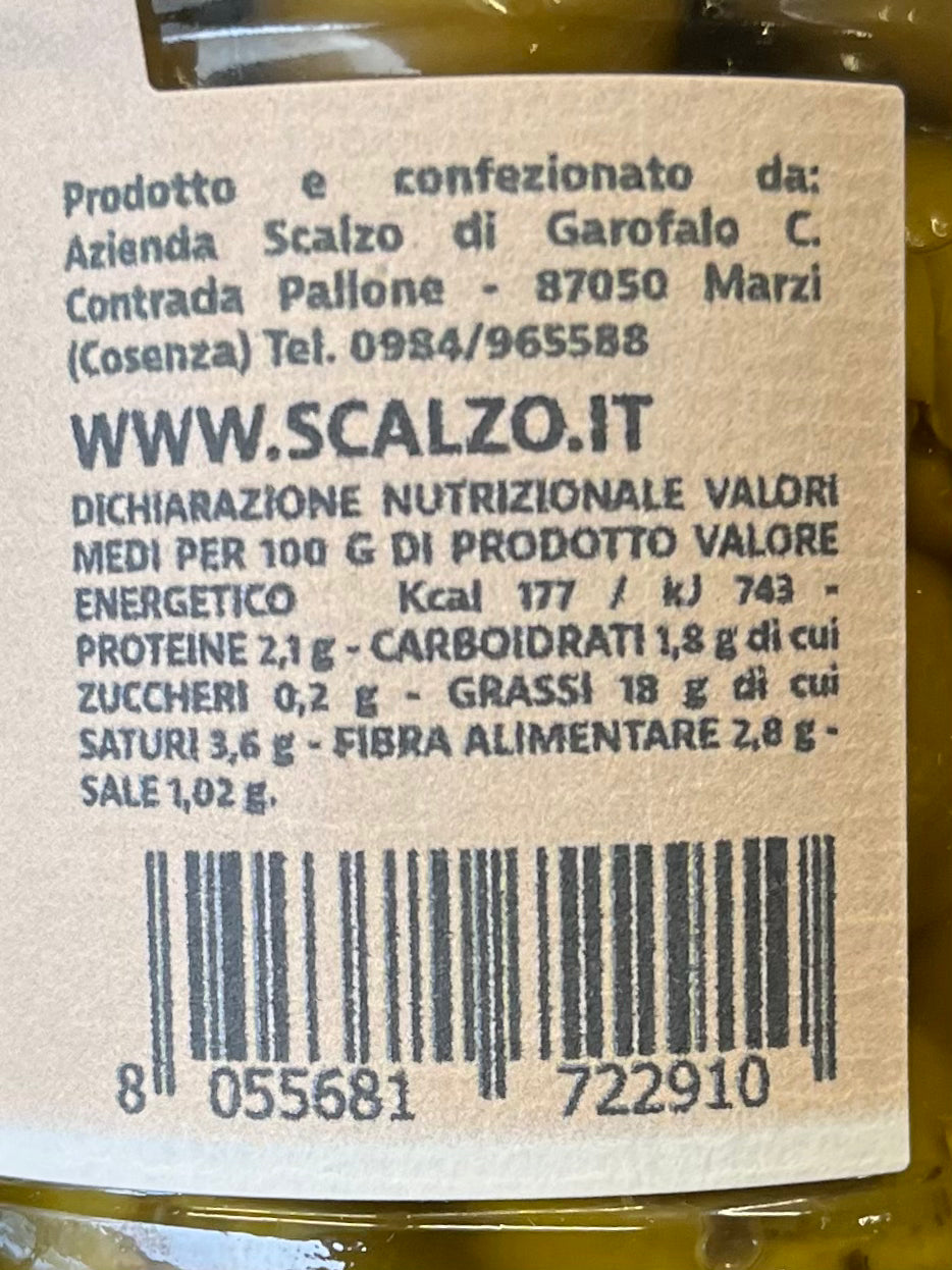 Olive verdi schiacciate in olio evo