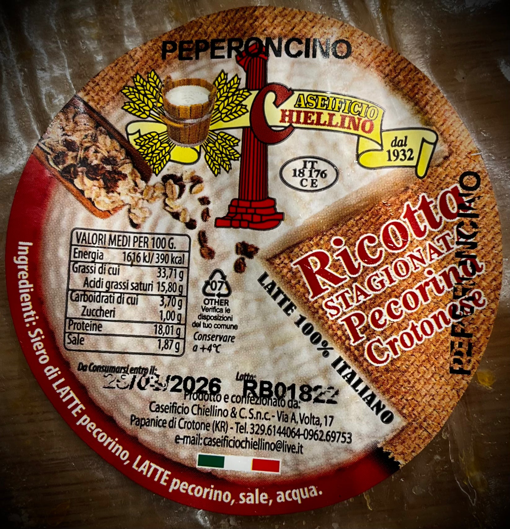 Ricotta di pecora al peperoncino