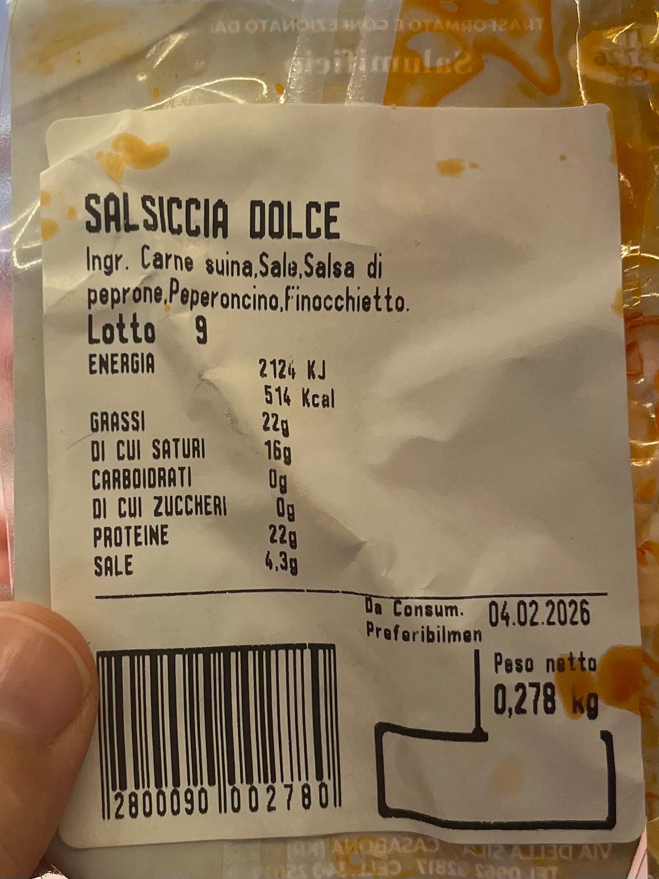 Salsiccia dolce