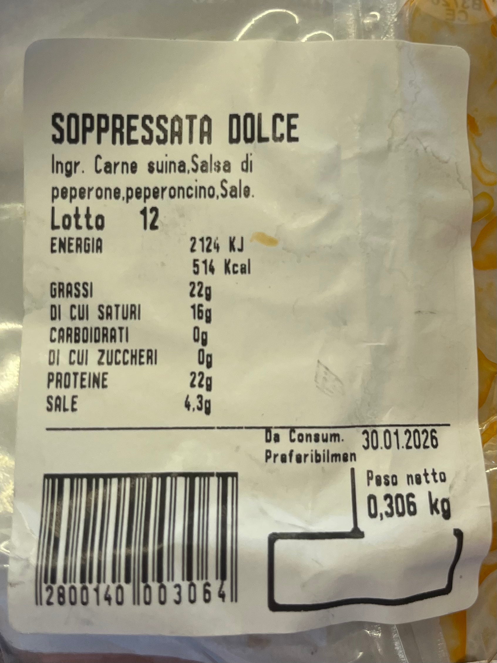 Soppressata dolce rossa
